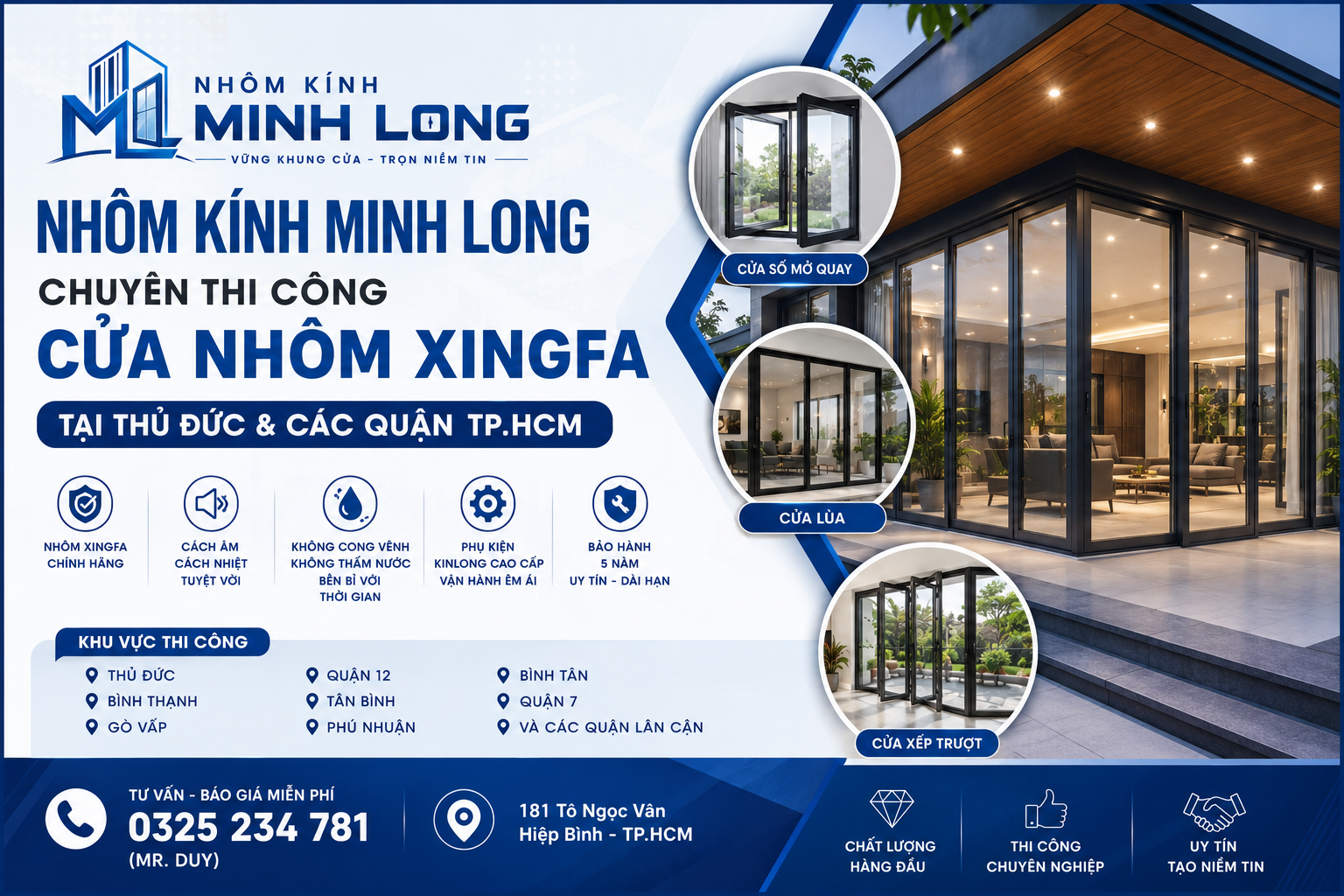 thi công nhôm kính Thủ Đức