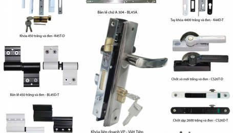 Bản lề, thanh truyền, khóa đa điểm: Bộ phụ kiện không thể thiếu khi làm cửa nhôm