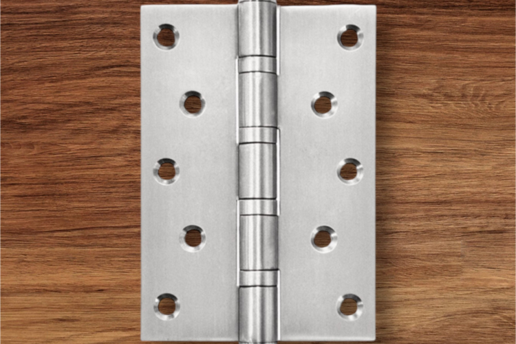 Bản lề lá, 4 vòng bi, inox 304, kích thước: 127 x 76x 3 mm