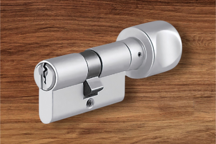 Ruột khóa 1 đầu chìa, có núm xoay tròn