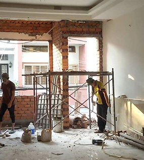 Cải tạo tường gạch và không gian