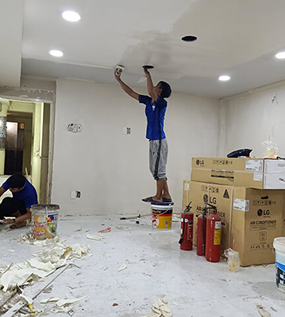 Đi hệ thống điện nước và chiếu sáng