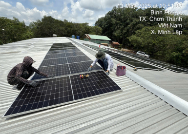 Lắp 20kw bám tải cho trại heo tại Chơn Thành, Bình Phước