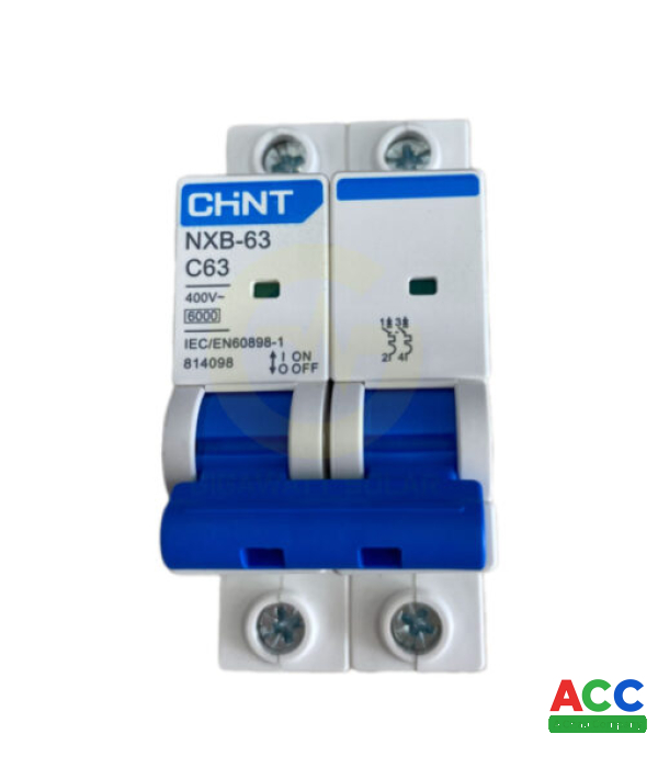 Aptomat MCB Chint NXB-63 2P C63 6kA